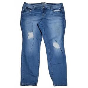 Torrid Medium Wash Distressed Skinny Jeans Plus Size 22